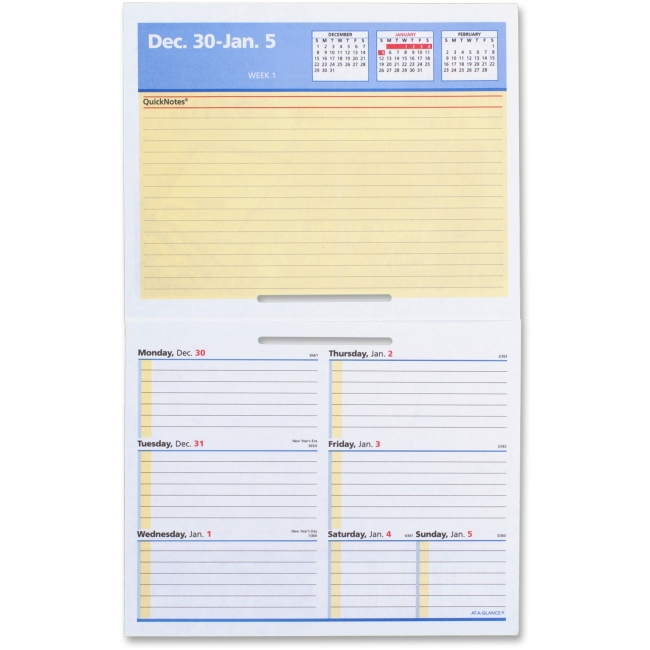 Picture of At A Glance AAGSW70650 Flip-A-Week Desk Calendar Refill&#44; Assorted Color