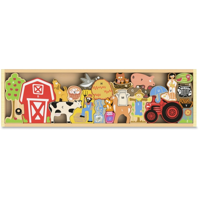 Picture of BeginAgain BGAI1601 Toys Farm A to Z Puzzle Playset&#44; Rubberwood - Assorted Color