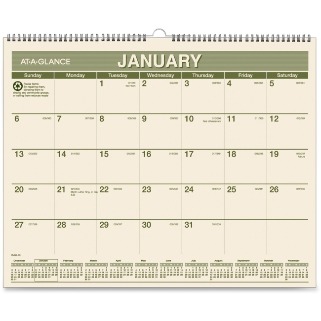 Picture of At A Glance AAGPMG7728 15 x 12 in. Recycled Wall Calendars