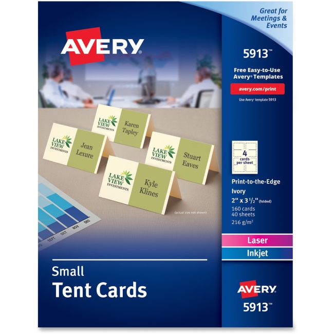 Picture of Avery AVE5913 Small Ivory Tent Card - Pack of 160