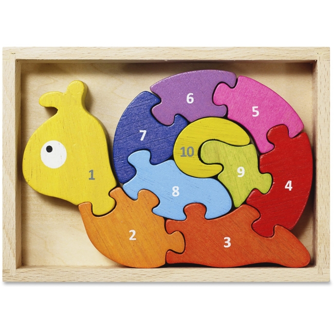 Picture of BeginAgain BGAI1202 Number Snail Puzzle - Hardwood, Assorted Color