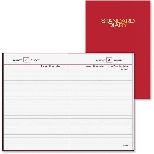 5 x 7.5 in. Daily Business Dairy 2019  Red