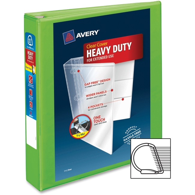 Picture of Avery AVE79773 1.5 in. Avery Heavy Duty Binder Locking EZD Rings - Chartreuse