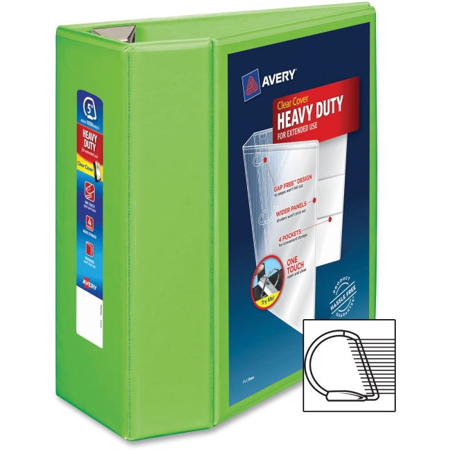 Picture of Avery AVE79815 4 in. Avery Heavy-Duty View Binder with One Touch EZD Rings - Chartreuse