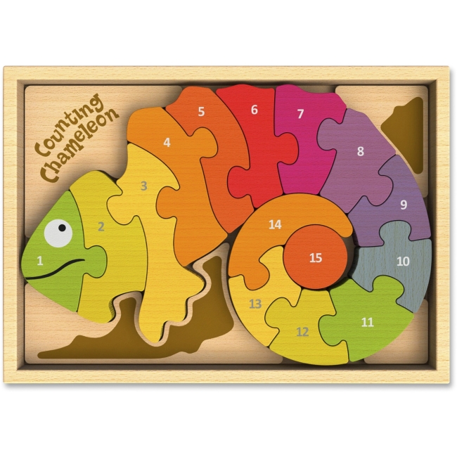 Picture of BeginAgain BGAI1401 Counting Chameleon Wooden Number & Perfect Preschool Puzzle Game for Toddlers