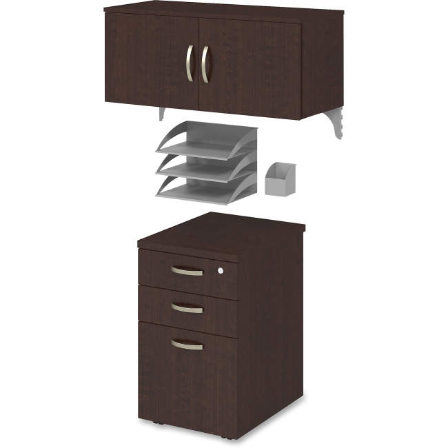 Picture of Bush BSHWC3689003 31.5 x 20.1 x 63 in. Furniture Office in an Hour Storage & Accessory Kit - Mocha Cherry