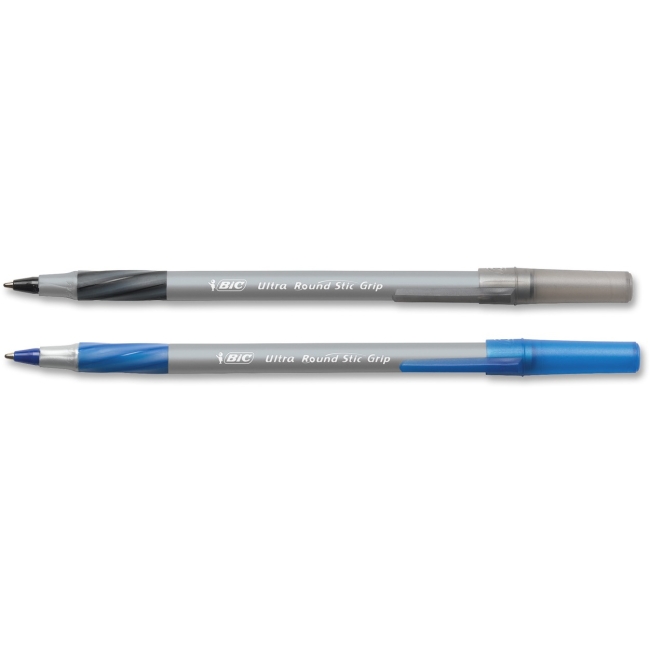 Picture of BIC BICGSMG361AST BIC Round Stic Grip Xtra Comfort Ball Pen 36 Count - Black & Blue