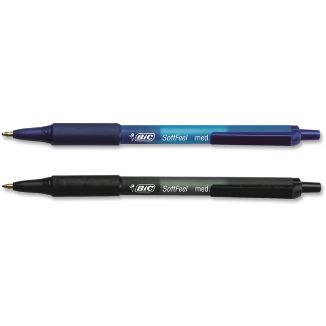 Medium Soft Feel Retractable Ballpoint Pen 36 Count - Black & Blue