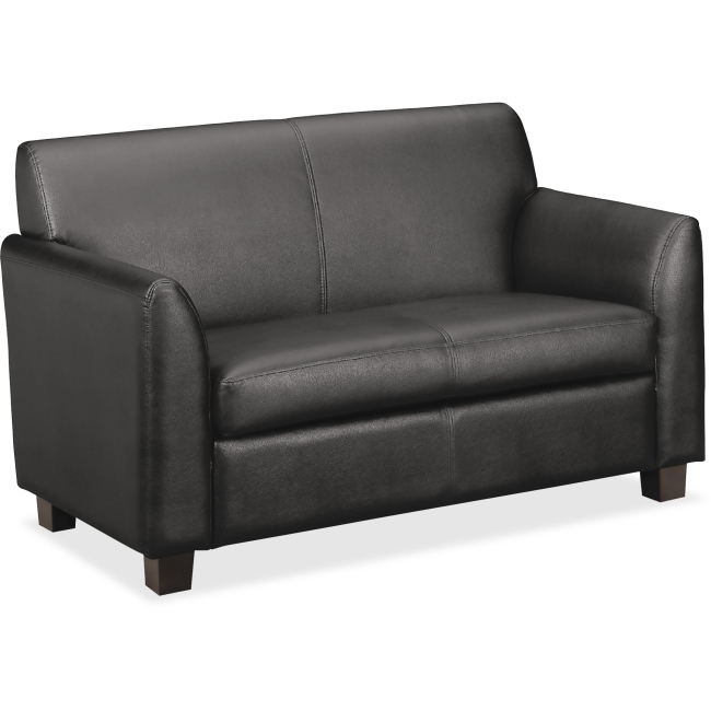 Picture of basyx by HON BSXVL872SB11 32 x 53.5 x 28.8 in. 2-Cushion Loveseat&#44; Soft Thread Leather - Black