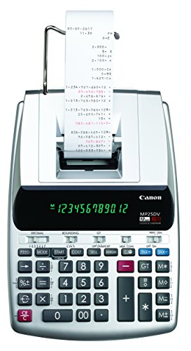 Picture of Canon CNMMP25DV3 Desktop Printing Calculator 12 Digit with Currency Conversion&#44; Clock & Calendar