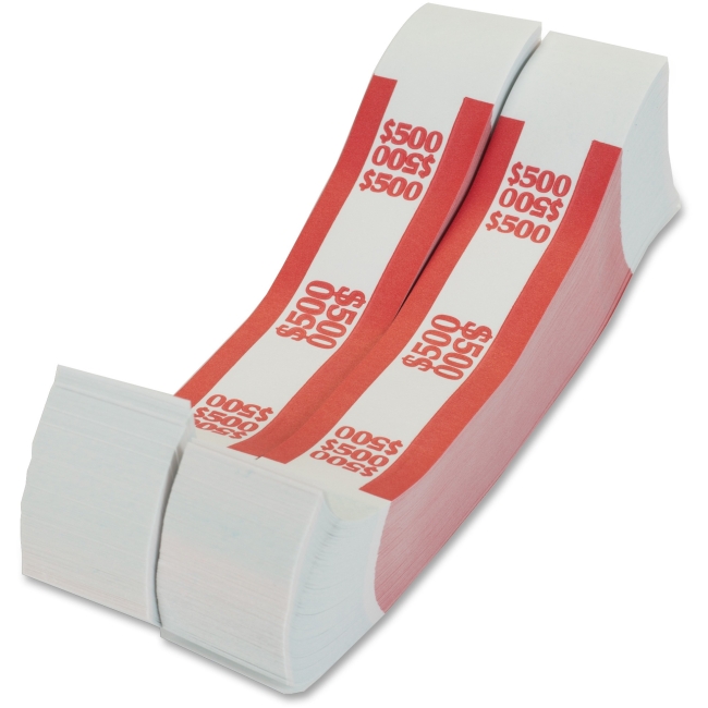 Picture of Coin-Tainer CTX400500 20 lbs Durable 500 Dollar Currency Strap - White & Red