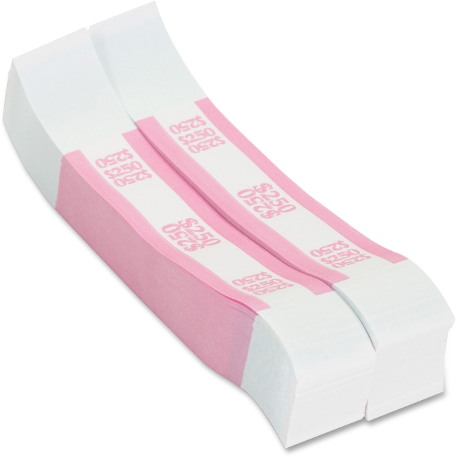 Picture of MMF Industries CTX400250 20 lbs Self-Adhesive Dollar 250 Kraft Currency Straps&#44; Pink