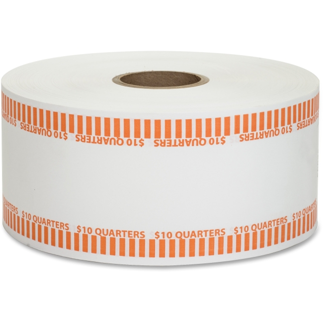 Picture of Coin-Tainer CTX50025 1000 ft. Automatic Coin Flat Kraft Wrapper Rolls - Orange & White