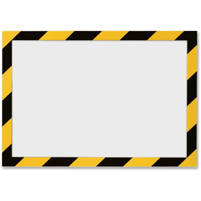 Picture of Lorell DBL4770130 Self-Adhesive Security Frame - Yellow & Black