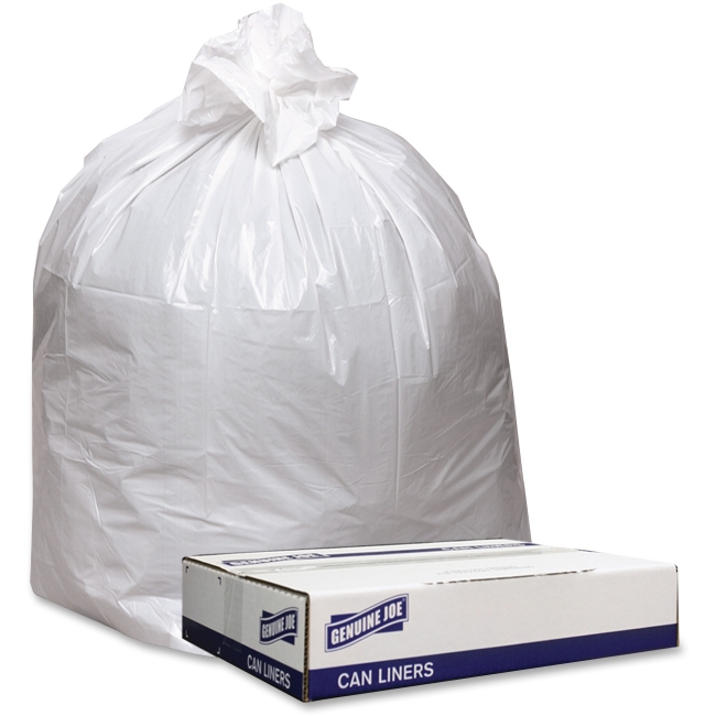 33 x 39 in. Heavy-duty White 9 mil Trash Can Liners - 100 Count