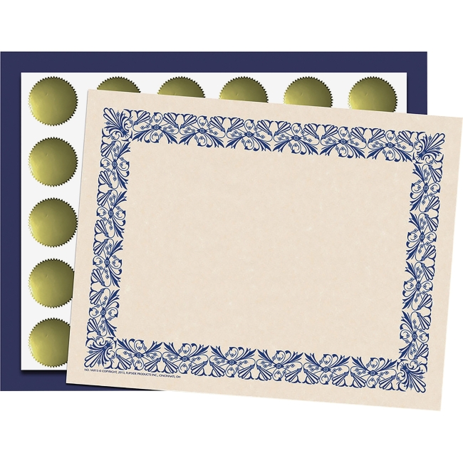 Art Deco Border Certificate Pack, Blue