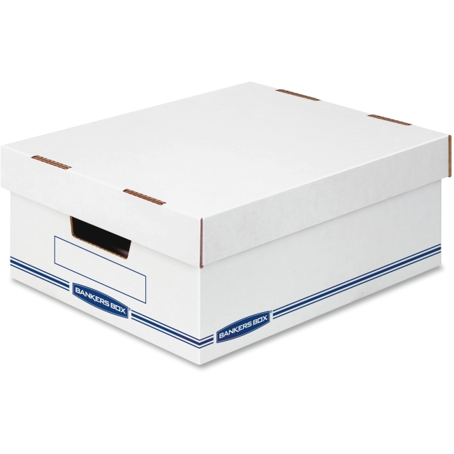 Picture of Bankers Box FEL4662301 6.5 x 12.8 x 16.5 in. Organizer Storage Boxes Large - White & Blue&#44; 12 Carton