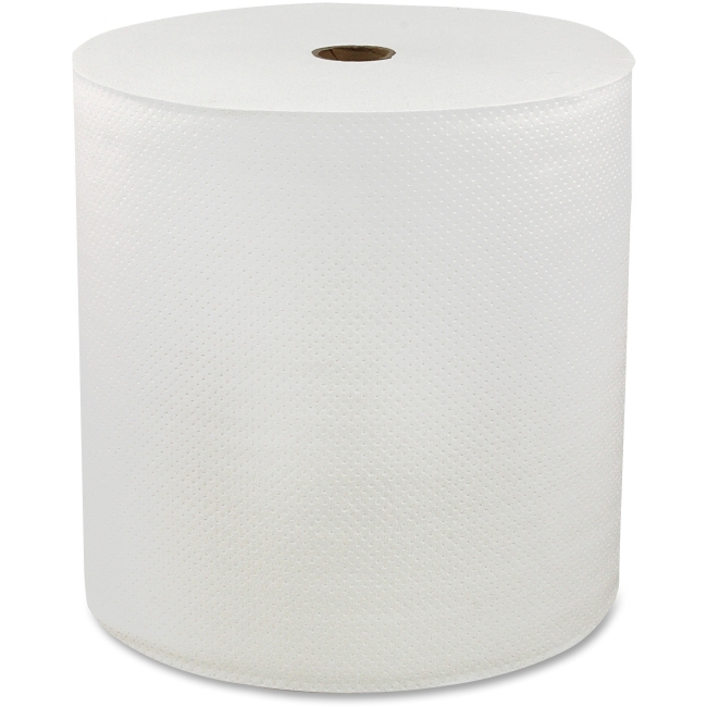 850 ft. Roll Hard Wound Paper Towels, White - Virgin Fiber