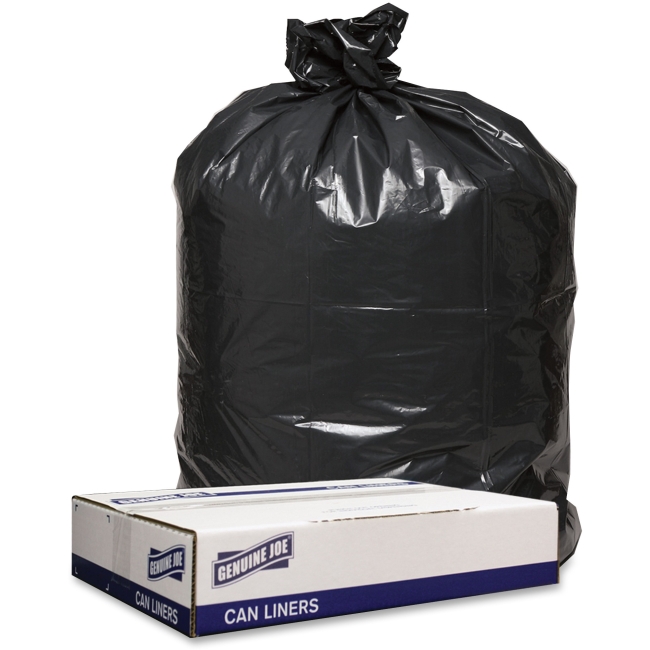 43 x 47 in. 1.2mil Black Trash Can Liners - 100 Count