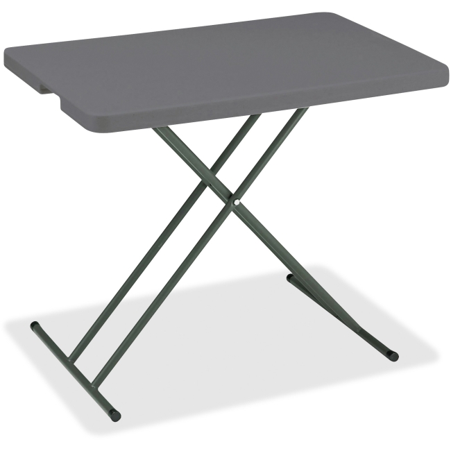 Personal Folding Table - Charcoal - 30 x 20 in. - Adjustable Height