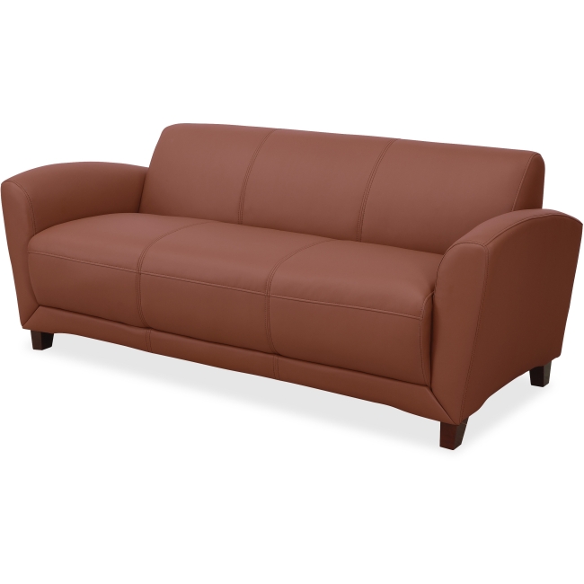 Modern Reception Sofa - Tan - 3-Seater - Bonded Leather