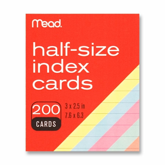 Picture of Mead MEA63039 3 x 2.50 in. Half Size Index Card - Assorted Color