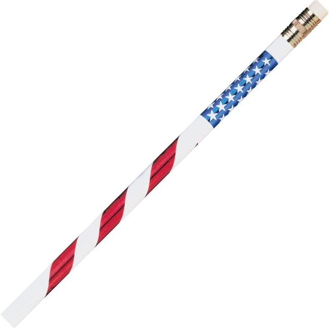 Picture of Moon Products MPD7856B Stars & Stripes Themed Pencils -Red&#44; White & Blue