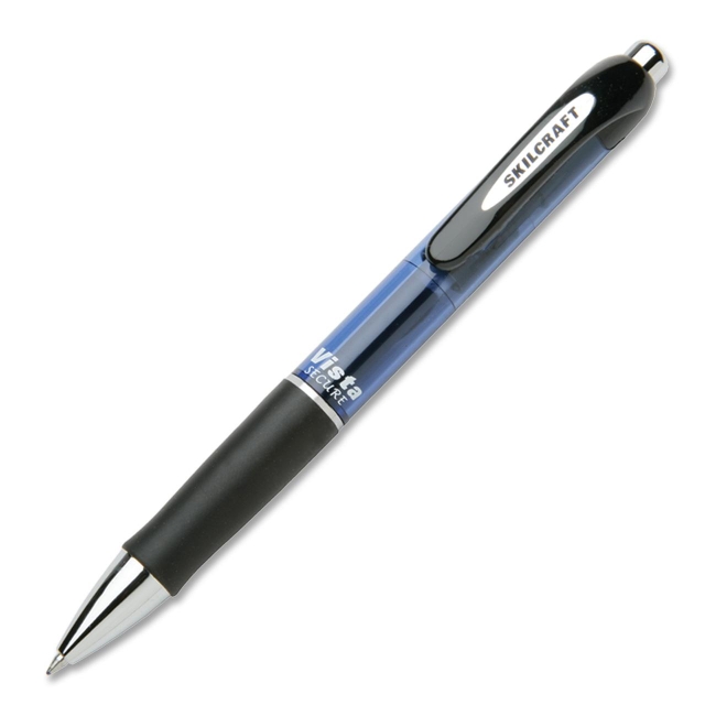 Picture of skilcraft NSN5745971 0.7 mm Medium Point Vista Secure Gel Pen, Blue