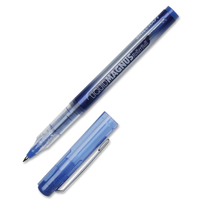 Picture of Officemate NSN4612663 0.5 mm Liquid Magnus Roller Ball Stick Pen - Blue