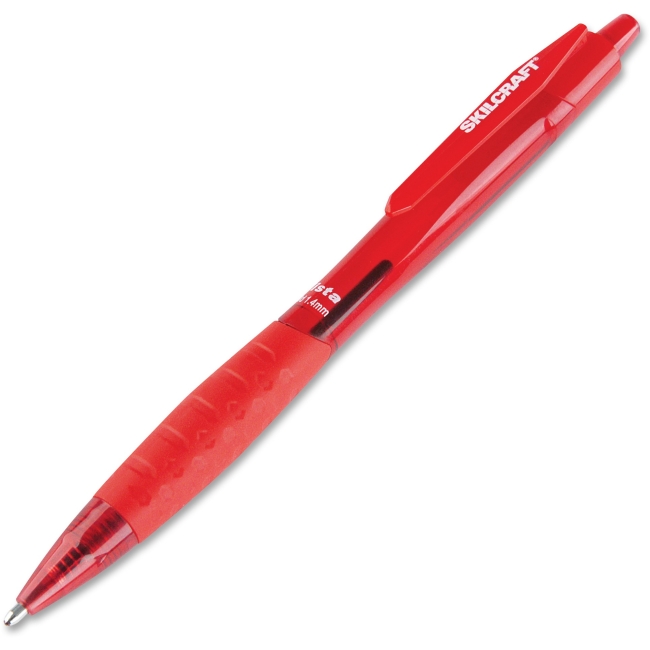 Picture of Skilcraft NSN6451149 1.4 mm Retractable Ballpoint Pen, Red