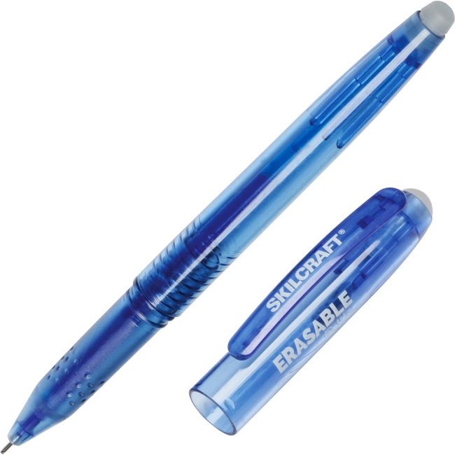 Picture of Skilcraft NSN6580389 0.7 mm Erasable Re-Write Gel Stick Pen - Blue