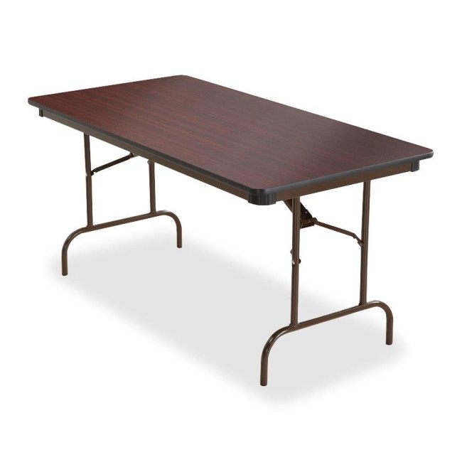 Premium Wood Laminate Folding Table - Mahogany - 30 x 60 in. - Moisture Resistant