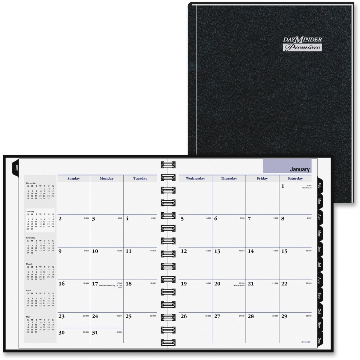 7 x 9 in. Dayminder Hard-Cover Monthly Planner, Black