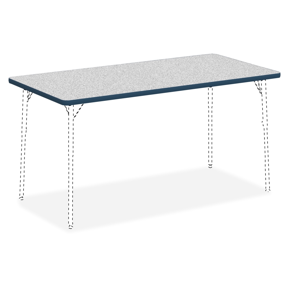 Picture of Lorell LLR99918 30 x 60 Rectangular Classroom Activity Tabletop - Gray & Navy