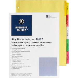 Picture of Bussiness Source BSN36692BX Insertable 5 - Tab Ring Binder Indexes with Driver