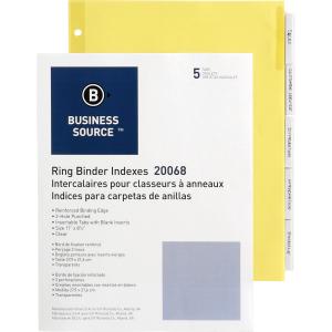 Picture of Business Source BSN20068BX Buff Stock Ring Binder Indexes - 5 Divider