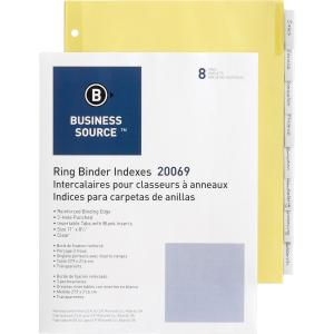 BSN20069BX Buff Stock Ring Binder Indexes, Clear