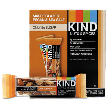 Picture of Kind Healthy Snacks KND17930 1.4 oz Nuts & Spices Bar, Maple Glazed Pecan & Sea Salt