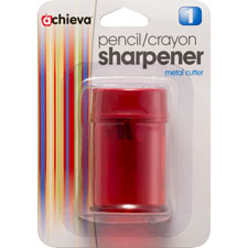 Picture of Officemate OIC30240BX Double Barrel Pencil & Crayon Sharpener - Translucent Red