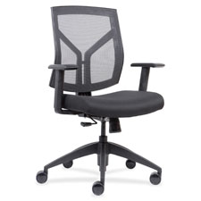 Picture of Lorell LLR83111A204 Mid-Back Chairs with Mesh Back & Fabric Seat, Dark Blue