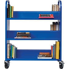 Picture of Lorell LLR99932 Double-Sided Book Cart, Blue