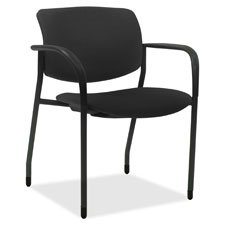 Picture of Lorell LLR99969 Stack Chairs with Plastic Seat & Back, Black