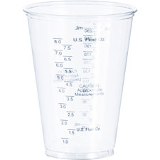 Solo Graduated Drinking Cup, Ultra Clear, 10 oz, Clear Plastic, Disposable (Case of 1000)