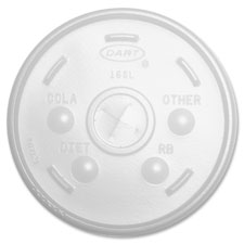 DCC12SL Dart Translucent Slotted Foam Cup Lids, Translucent