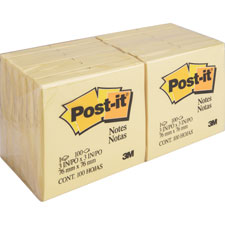 MMM653YWBD Sticky note Original Note Pads - Canary Yellow