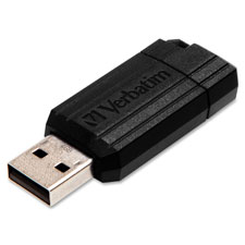 Picture of Verbatim VER49062BD PinStripe USB Drive - Black