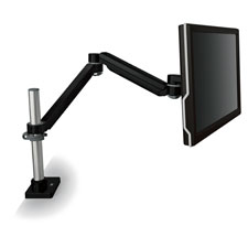 Picture of 3M MMMMA245S Clamp Mount Easy-Adjust Monitor Arm - Silver