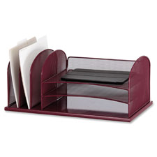 Onyx 3 Tray & 3 Upright Section Desk Organizer, White