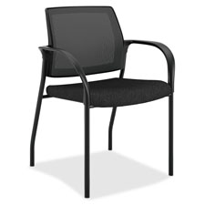 Picture of The Hon HONIS108IMCU10 Ignition Mesh Back & Glides Stacking Chair, Black