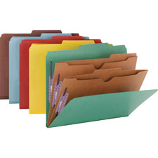 Pocket Divider PressBoard Classification Folders - Letter & Six-Section, Yellow